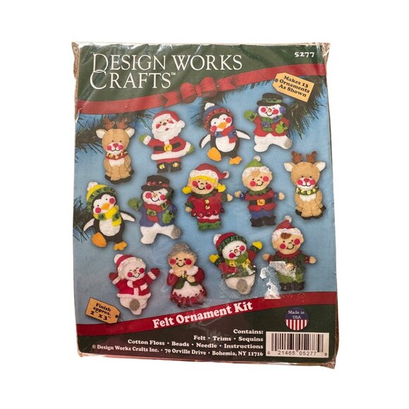 DIY Felt Christmas Ornament Kit With 12 Designs By Design Works Crafts - Picture 1 of 3